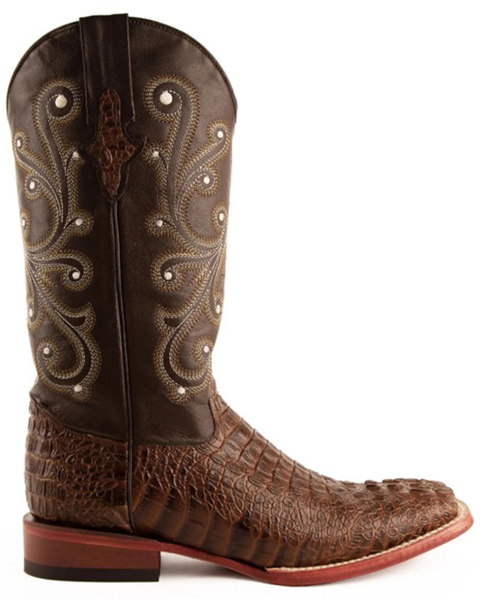 Ferrini Men's Caiman Croc Print Western Boots - Broad Square Toe 3 Ferrini Men's Caiman Croc Print Western Boots - Broad Square Toe - Image 3