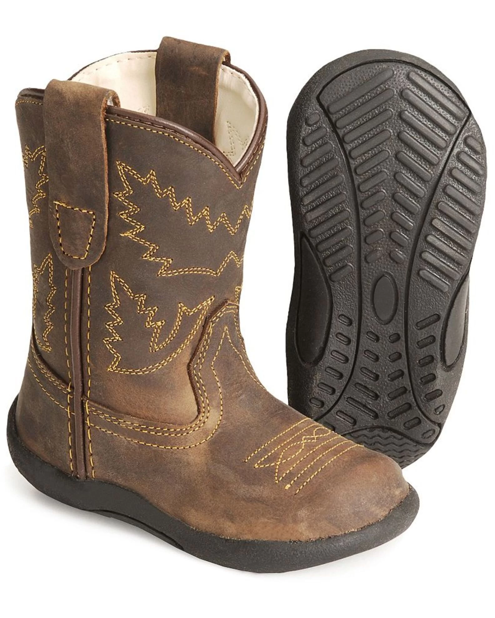 Old West Toddler Boys' Crazy Horse Boots - Round Toe 2 Old West Toddler Boys' Crazy Horse Boots - Round Toe - Image 2