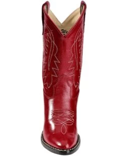 Old West Girls' Red Leather Western Boots - Pointed Toe 10 Old West Girls' Red Leather Western Boots - Pointed Toe -Cowboy Pradise 053C67 70 FT