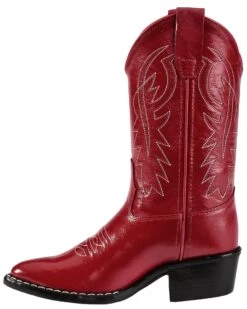 Old West Girls' Red Leather Western Boots - Pointed Toe 9 Old West Girls' Red Leather Western Boots - Pointed Toe -Cowboy Pradise 053C67 70 LT