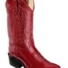 Old West Girls' Red Leather Western Boots - Pointed Toe