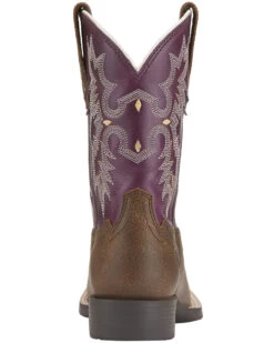 Ariat Girls' Tombstone Western Boots - Broad Square Toe -Cowboy Pradise 053H95 ZS BK