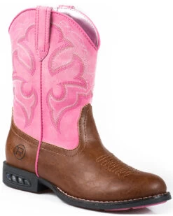 Roper Little Girls' Light-Up Western Boots - Round Toe  