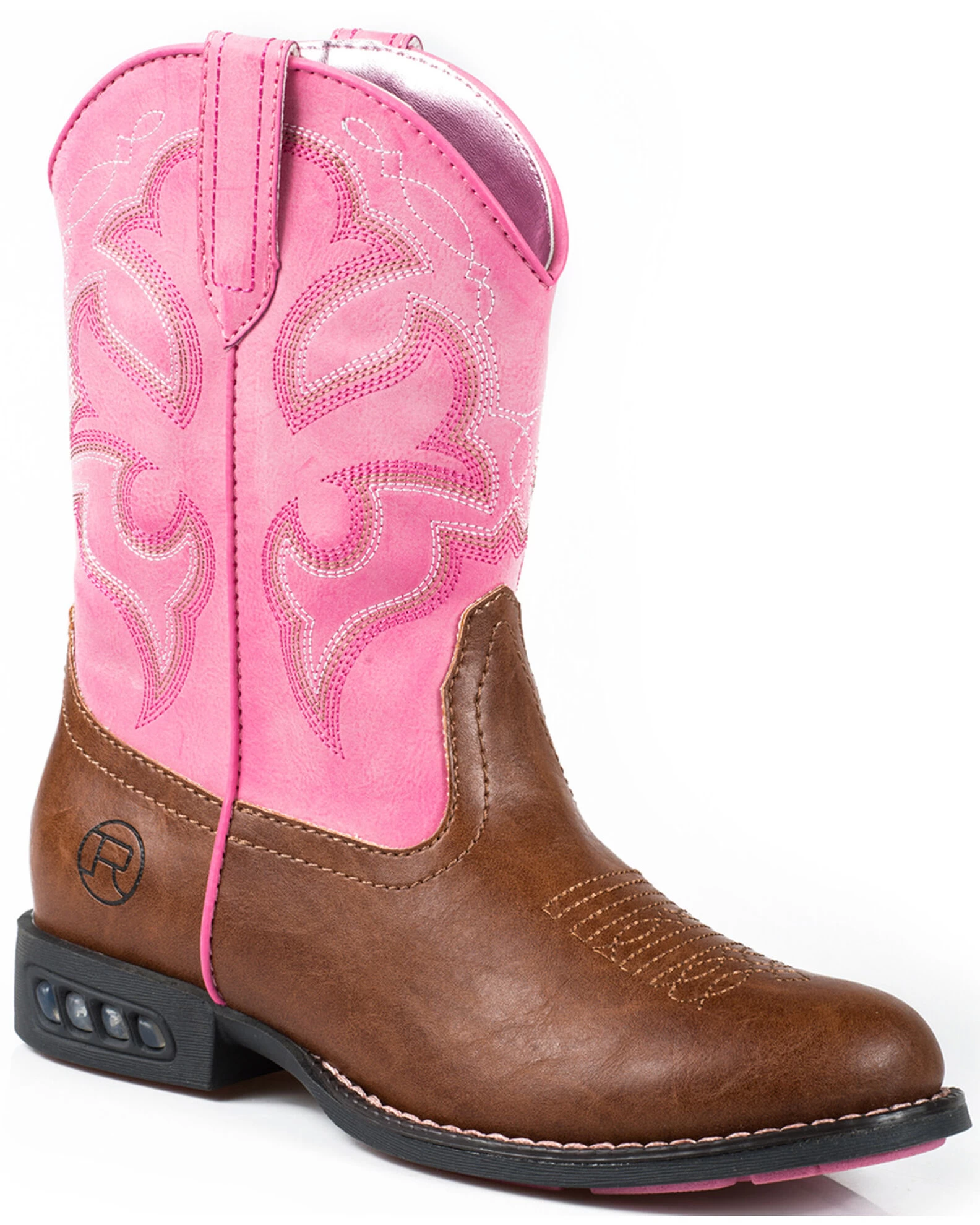Roper Little Girls' Light-Up Western Boots - Round Toe 1 Roper Little Girls' Light-Up Western Boots - Round Toe