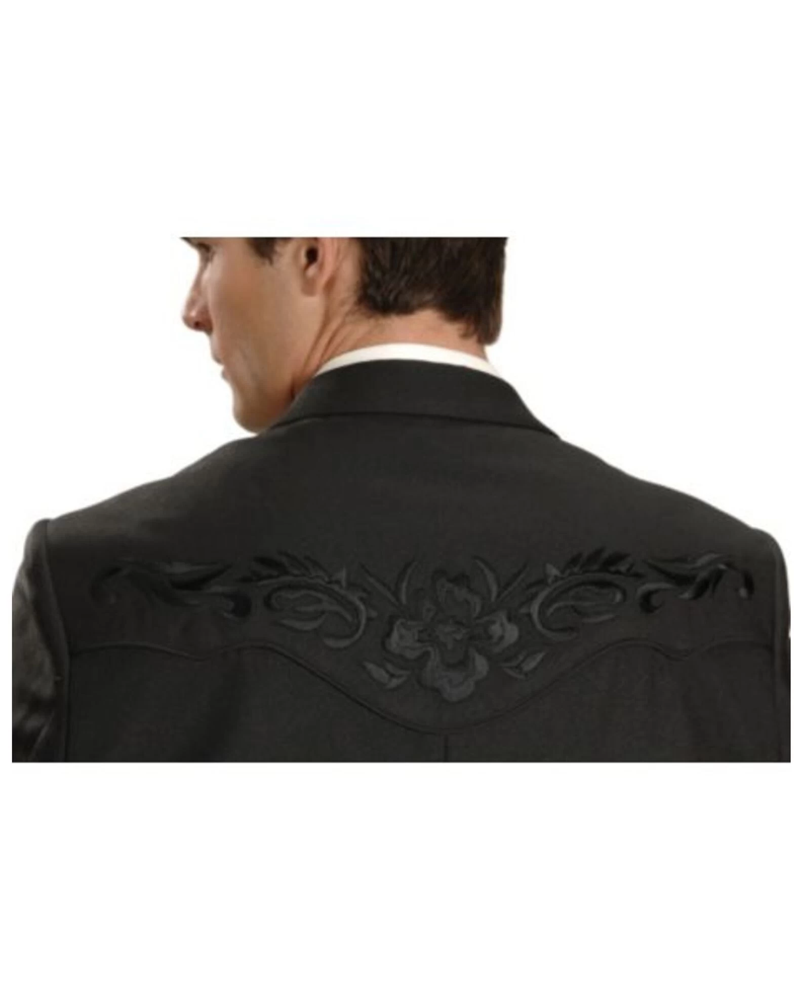 Scully Black Floral Embroidered Western Jacket 2 Scully Black Floral Embroidered Western Jacket - Image 2