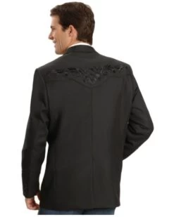 Scully Black Floral Embroidered Western Jacket 5 Scully Black Floral Embroidered Western Jacket -Cowboy Pradise 072A36 89 P2