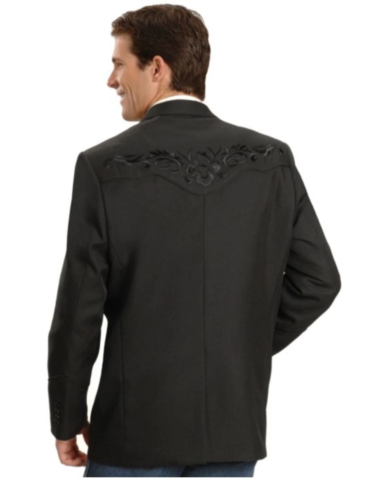 Scully Black Floral Embroidered Western Jacket 3 Scully Black Floral Embroidered Western Jacket - Image 3