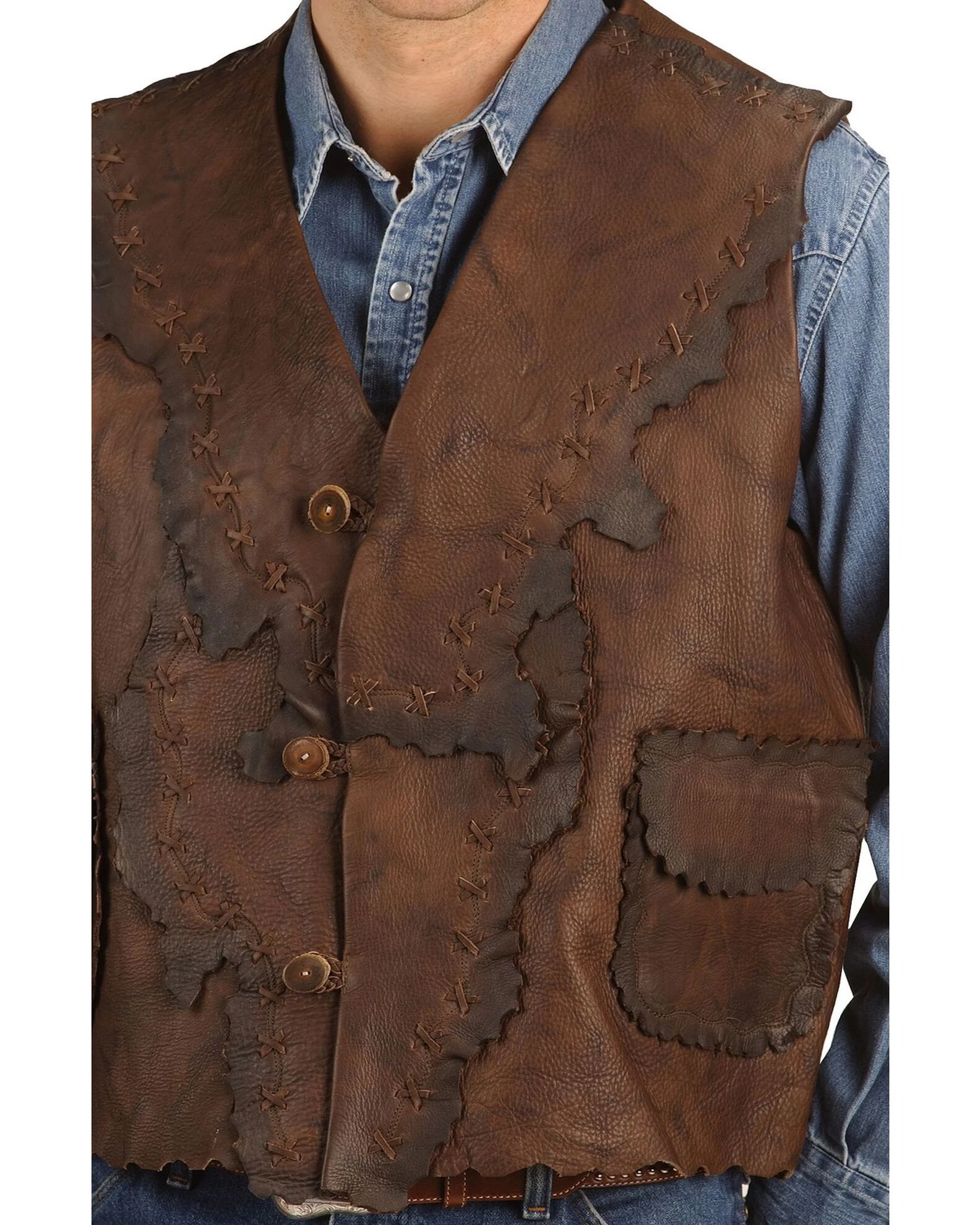 Kobler Antiqued Leather Vest 2 Kobler Antiqued Leather Vest - Image 2