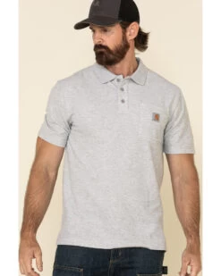Carhartt Men's Contractors Pocket Short Sleeve Work Polo Shirt -Cowboy Pradise 086H39 77 P4