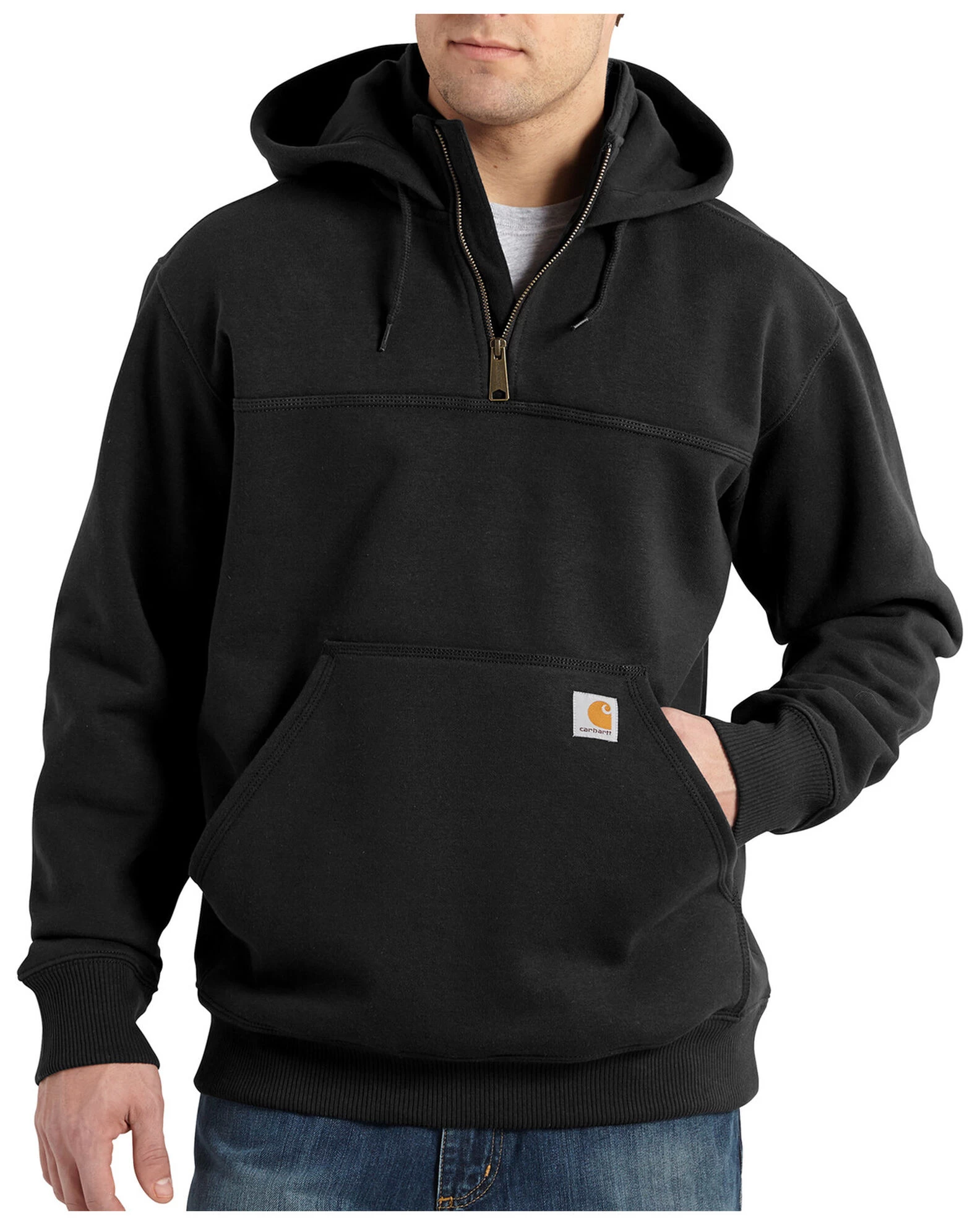 Carhartt Men's Rain Defender Paxton Hooded Zip Mock Work Sweatshirt 2 Carhartt Men's Rain Defender Paxton Hooded Zip Mock Work Sweatshirt - Image 2