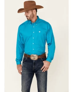 Cinch Men's Solid Long Sleeve Button-Down Western Shirt