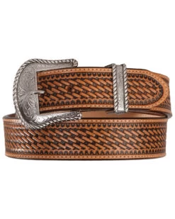 Justin Men's Bronco Basketweave Leather Belt