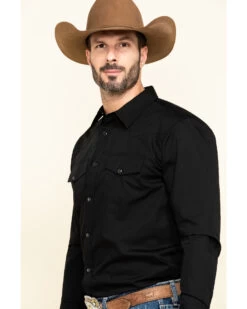 Gibson Men's Basic Solid Long Sleeve Pearl Snap Western Shirt 8 Gibson Men's Basic Solid Long Sleeve Pearl Snap Western Shirt -Cowboy Pradise 2000211596 001 P3
