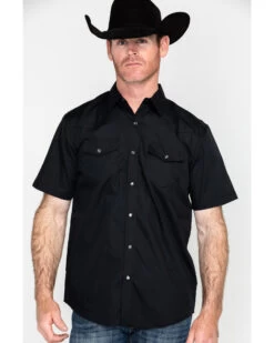 Gibson Men's Solid Short Sleeve Snap Western Shirt - Big