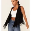 Vocal Women's Faux Suede Fringe Vest 