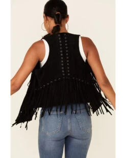 Vocal Women's Faux Suede Fringe Vest  -Cowboy Pradise 2000212609 001 P4