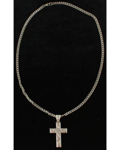 Twister Men's Floral Scroll Cross Necklace 