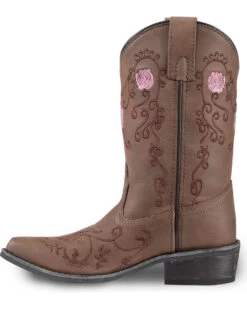 Shyanne Girls' Floral Embroidered Western Boots - Pointed Toe -Cowboy Pradise 2000221650 200 LT