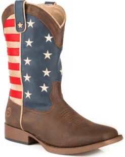 Roper Boys' American Patriot Western Boots - Square Toe 
