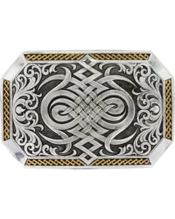 Montana Silversmiths Men's Silver Antiqued Celtic Knot Buckle 
