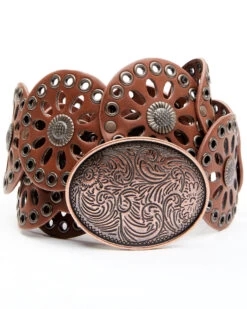 Cowgirls Rock Women's Round Concho Western Belt