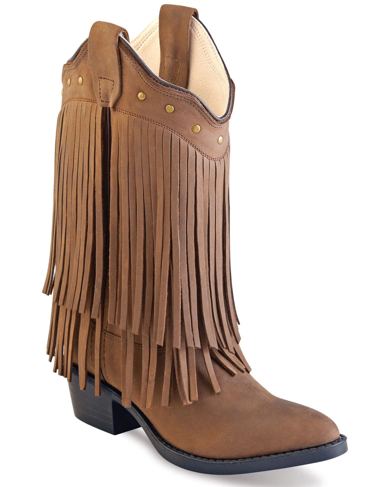 Old West Girls' Fringe Western Boots - Pointed Toe 1 Old West Girls' Fringe Western Boots - Pointed Toe
