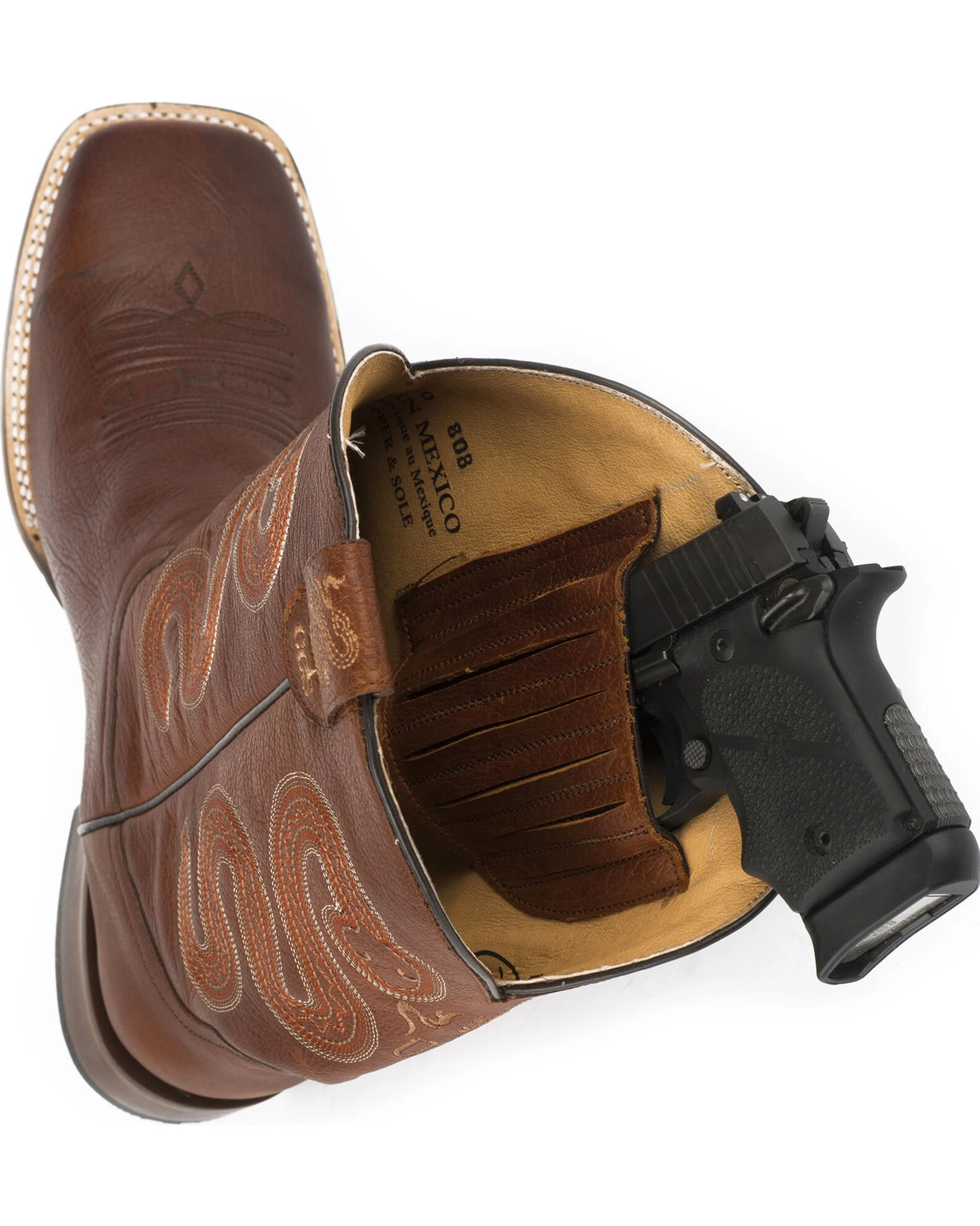 Roper Men's Conceal Carry Pocket Pierce Boots - Broad Square Toe 2 Roper Men's Conceal Carry Pocket Pierce Boots - Broad Square Toe - Image 2