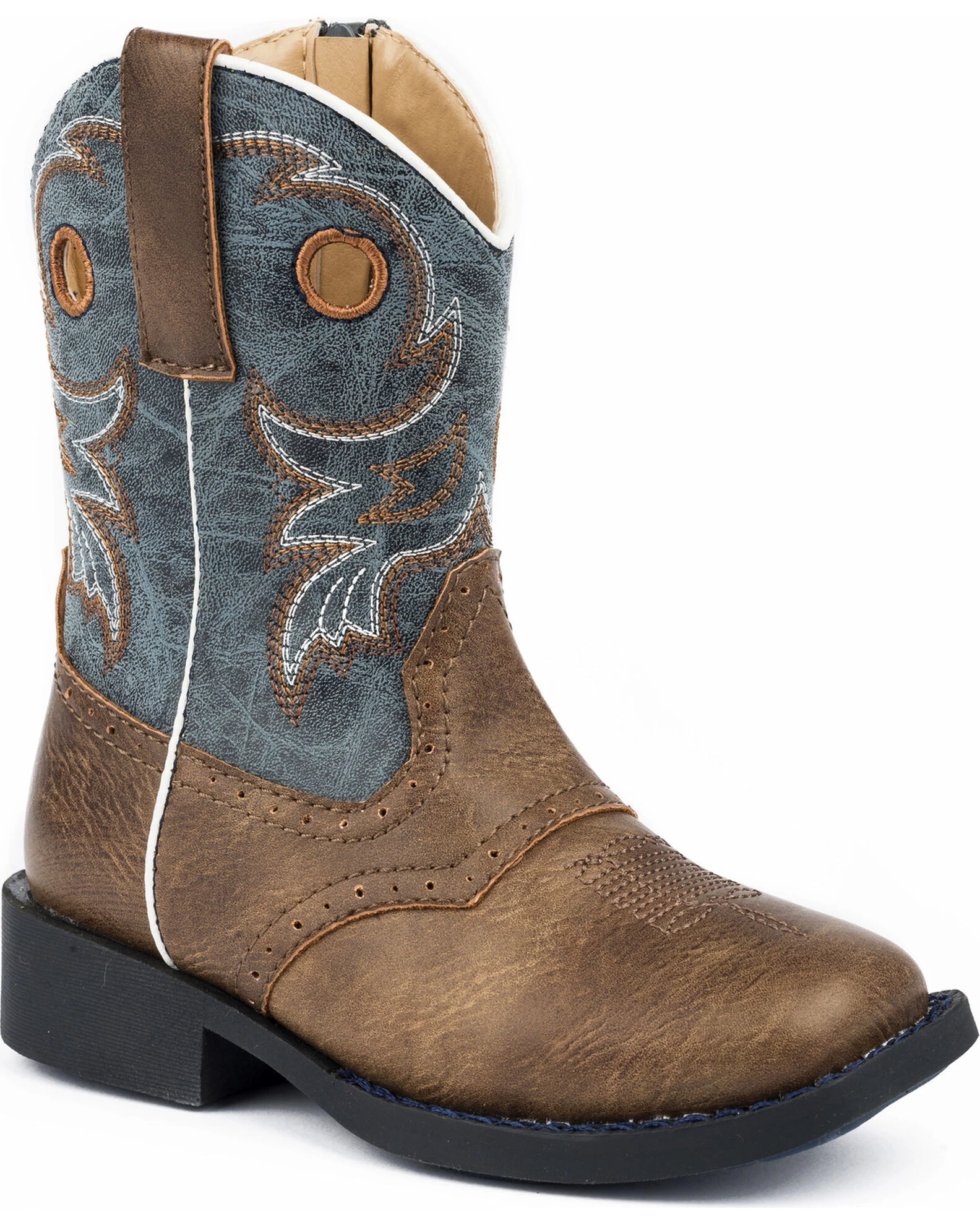 Roper Toddler Boys' Daniel Distressed Saddle Vamp Western Boots - Square Toe 1 Roper Toddler Boys' Daniel Distressed Saddle Vamp Western Boots - Square Toe