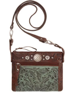 American West Women's Turquoise Trail Rider Crossbody Purse 