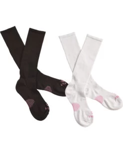 Dan Post Women's Cowgirl Certified Sleek Thin Socks - Black And White