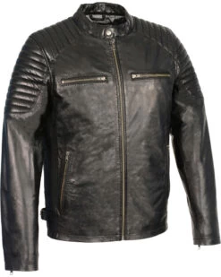 Milwaukee Leather Men's Quilted Shoulders Snap Collar Leather Jacket
