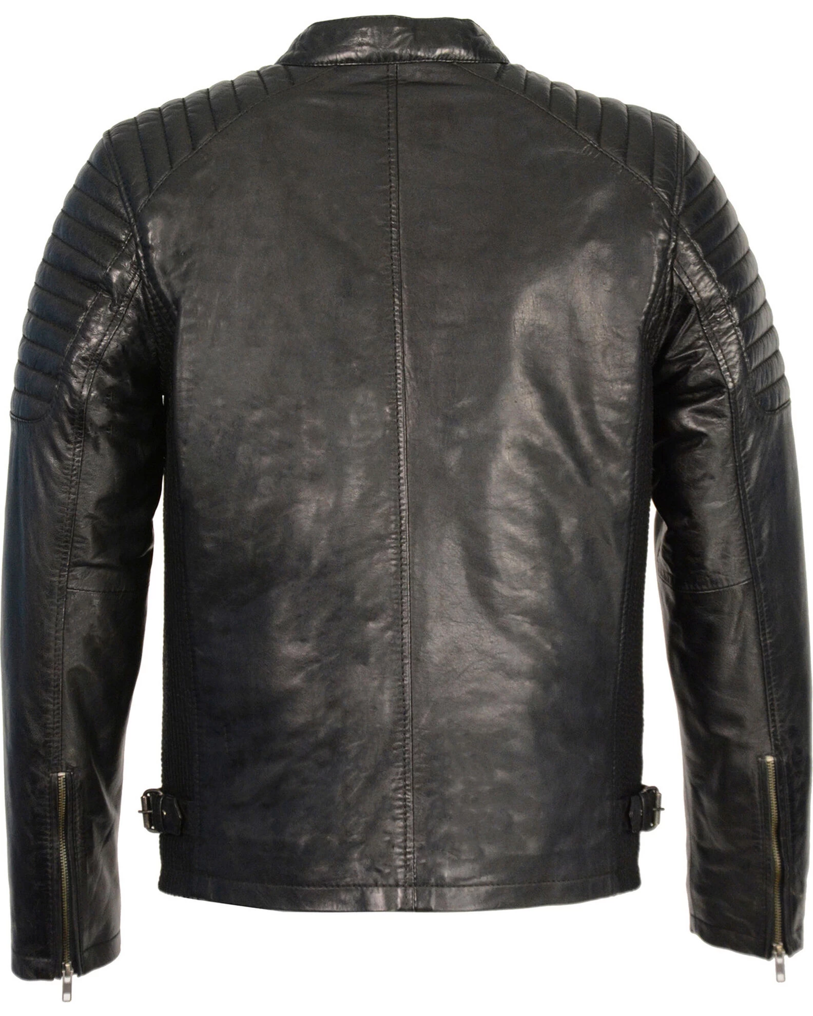 Milwaukee Leather Men's Quilted Shoulders Snap Collar Leather Jacket 2 Milwaukee Leather Men's Quilted Shoulders Snap Collar Leather Jacket - Image 2