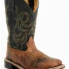 Smoky Mountain Boys' Jesse Bison Leather Print Boot - Square Toe