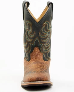 Smoky Mountain Boys' Jesse Bison Leather Print Boot - Square Toe -Cowboy Pradise 2000236238 200 P4