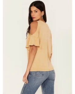 White Crow Women's I'll Drink To That Cold Shoulder Tee -Cowboy Pradise 2000238641 701 P4