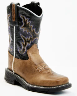 Old West Boys' Leather Work Rubber Western Boots - Square Toe