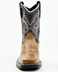 Old West Boys' Leather Work Rubber Western Boots - Square Toe -Cowboy Pradise 2000251554 280 P4