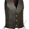 Milwaukee Leather Men's Buffalo Snap Side Lace Vest - Big