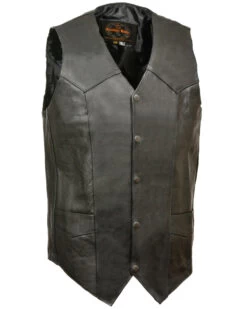 Milwaukee Leather Men's Snap Front Biker Vest - Big & Tall 