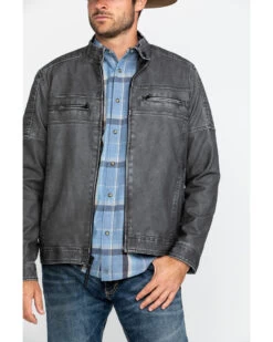 Moonshine Spirit Men's Gearhead Washed Faux Leather Moto Jacket  -Cowboy Pradise 2000282814 001 P5