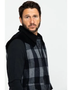 Moonshine Spirit Men's Countryman Buffalo Check Plaid Corduroy Vest  -Cowboy Pradise 2000282817 001 P3