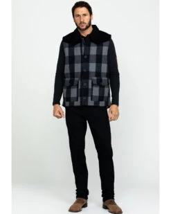 Moonshine Spirit Men's Countryman Buffalo Check Plaid Corduroy Vest  -Cowboy Pradise 2000282817 001 P6