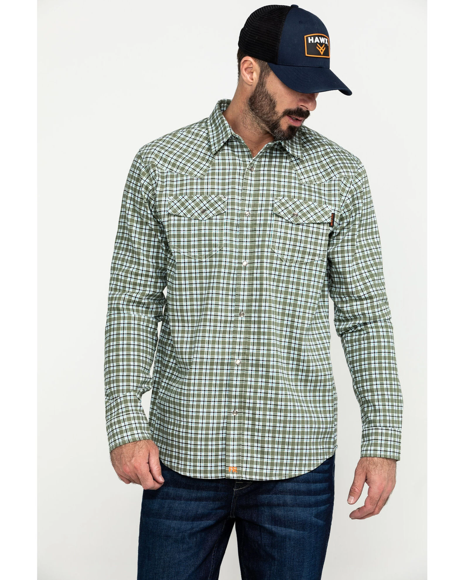Cody James Men's FR Woven Plaid Print Long Sleeve Button Down Work Shirt 1 Cody James Men's FR Woven Plaid Print Long Sleeve Button Down Work Shirt