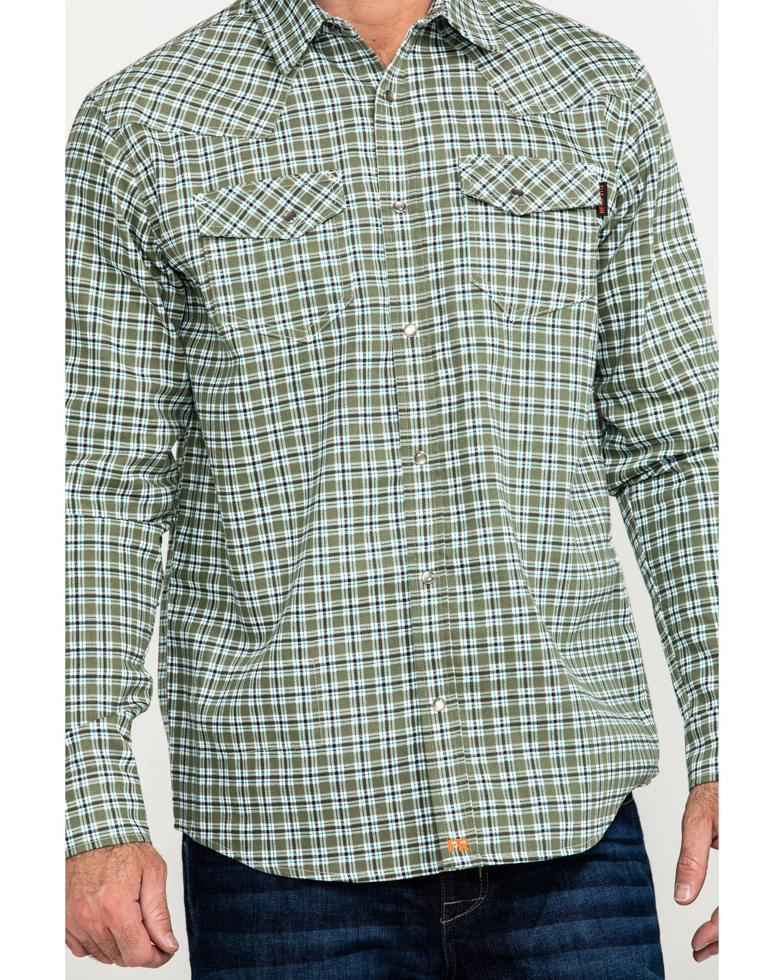 Cody James Men's FR Woven Plaid Print Long Sleeve Button Down Work Shirt 4 Cody James Men's FR Woven Plaid Print Long Sleeve Button Down Work Shirt - Image 4