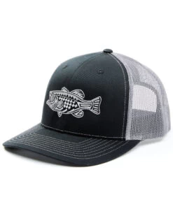 Oil Field Hats Men's Black Tribal Bass Mesh Cap 