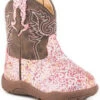 Roper Infant Girls' Glitter Southwestern Western Boots - Round Toe