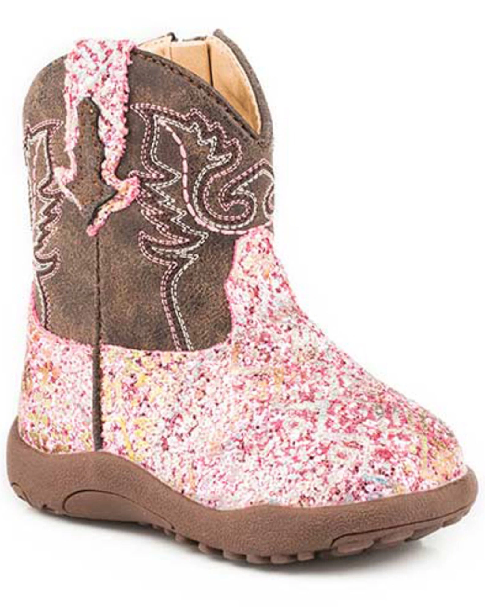 Roper Infant Girls' Glitter Southwestern Western Boots - Round Toe 1 Roper Infant Girls' Glitter Southwestern Western Boots - Round Toe