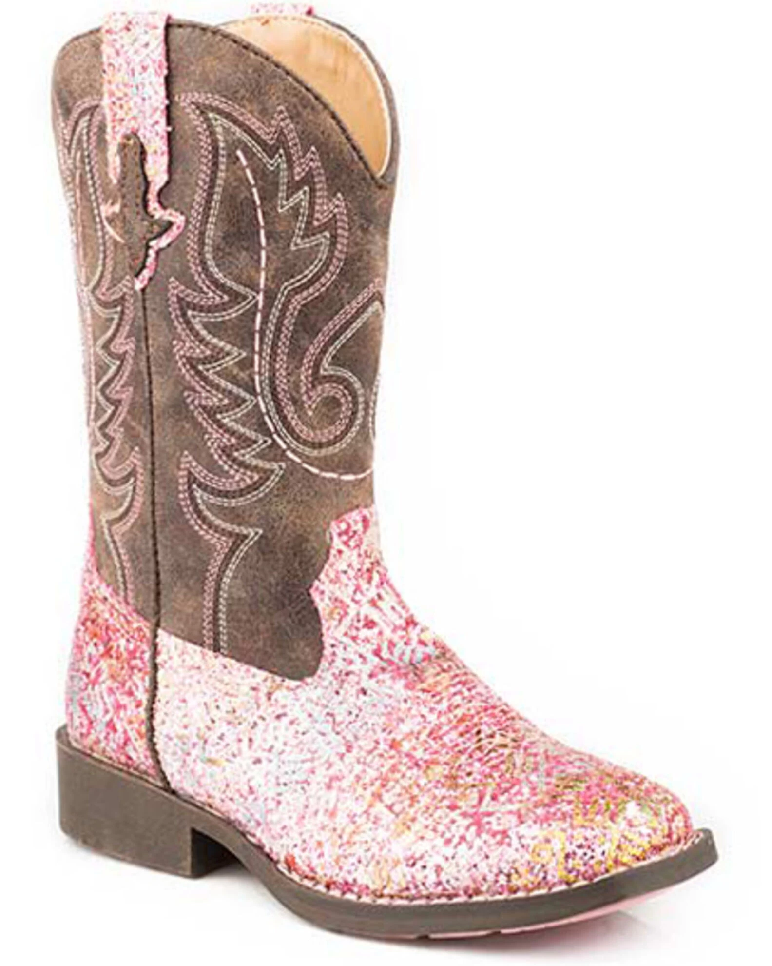 Roper Girls' Glitter Southwest Western Boots - Square Toe 1 Roper Girls' Glitter Southwest Western Boots - Square Toe