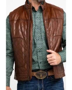 Scully Leatherwear Men's Quilted Leather Vest 9 Scully Leatherwear Men's Quilted Leather Vest -Cowboy Pradise 2000286650 200 P4
