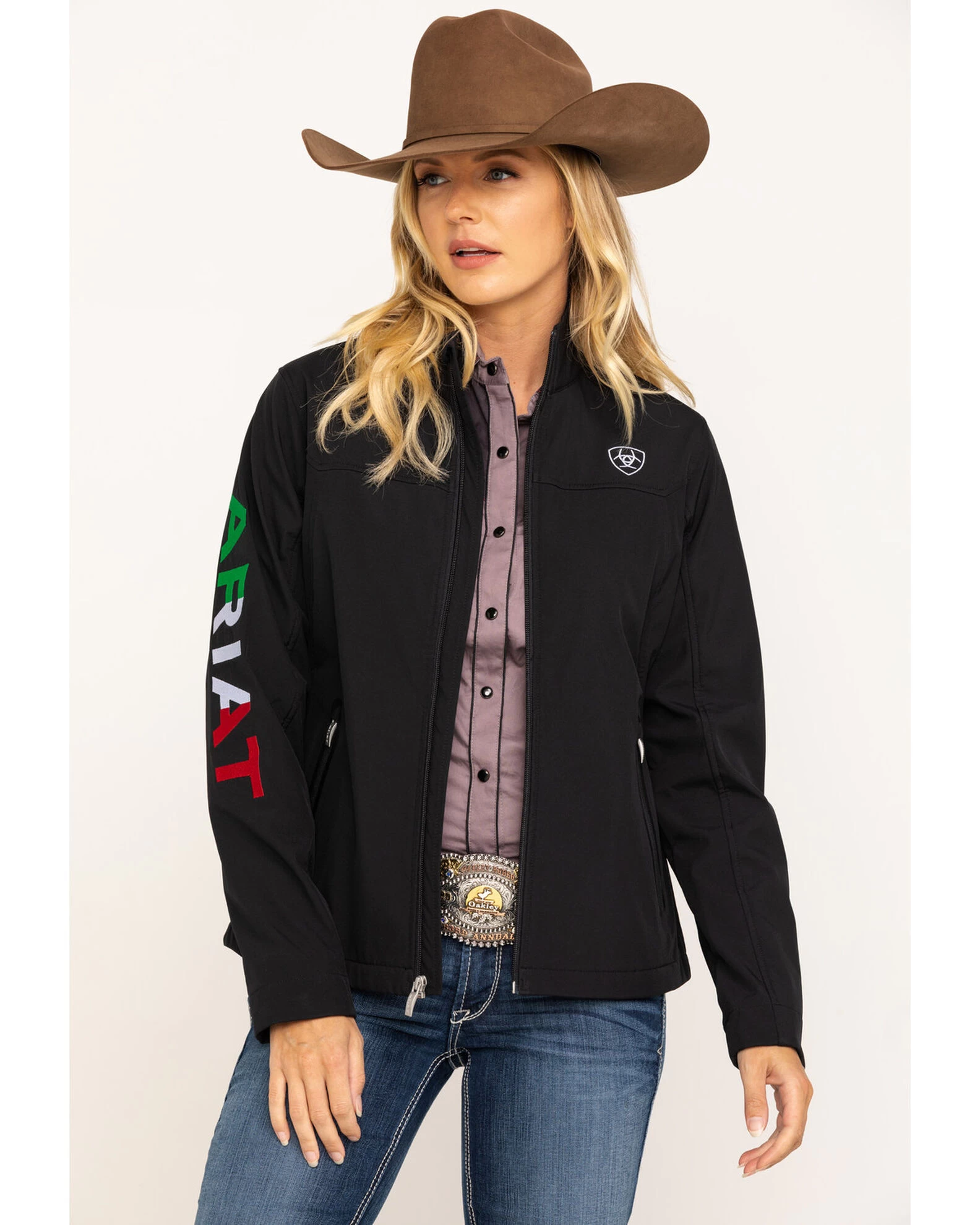 Ariat Women's Classic Team Mexico Flag Softshell Jacket 2 Ariat Women's Classic Team Mexico Flag Softshell Jacket - Image 2